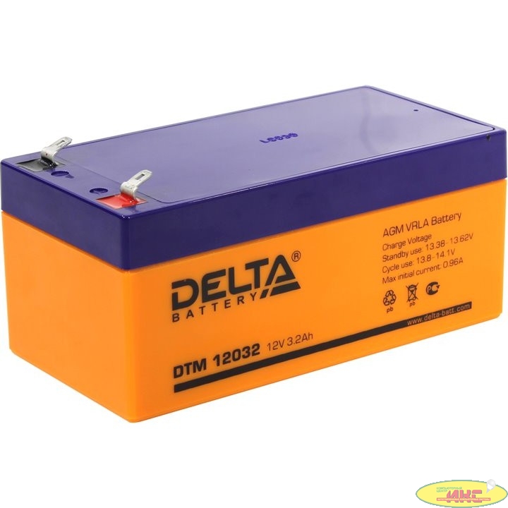 Delta DTM 12032  (3.2 А\ч, 12В) свинцово- кислотный аккумулятор  