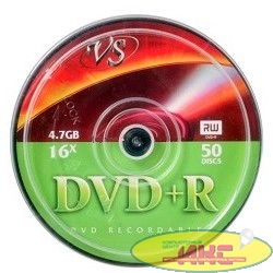 Диски VS DVD+R 4.7Gb, 16x, Cake Box 50шт.