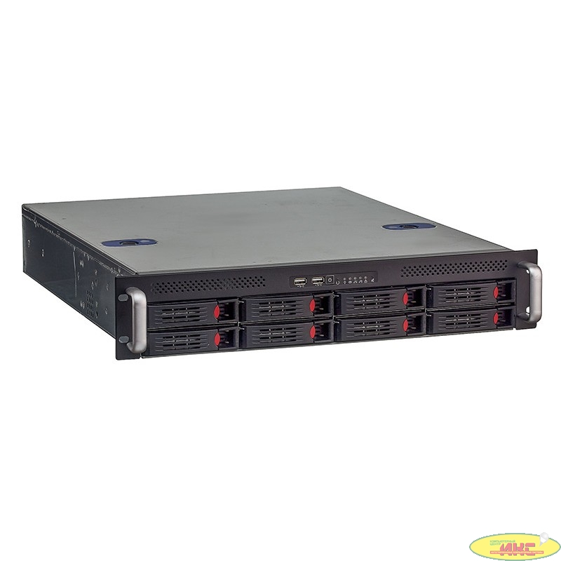 Exegate EX281289RUS Серверный корпус ExeGate Pro 2U550-HS08 <RM 19", высота 2U, глуб 550, БП 1U-500ADS, 8xHotSwap, USB>