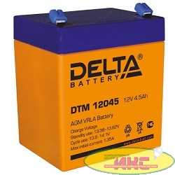Delta DTM 12045  (4,5А\ч, 12В) свинцово- кислотный аккумулятор  