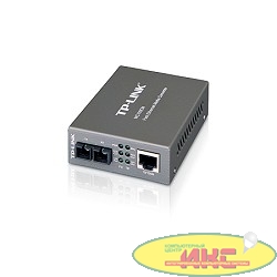 TP-Link MC100CM 10/100Mbps RJ45 to 100Mbps multi-mode SC fiber Converter, Full-duplex,up to 2Km, switching power adapter, chassis mountable SMB