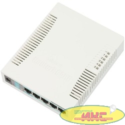 MikroTik RB260GS Коммутатор RouterBOARD 260GS 5-port Gigabit smart switch with SFP cage, SwOS, plastic case, PSU