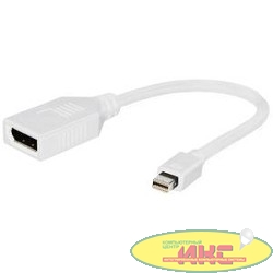 Gembird Переходник miniDisplayPort - DisplayPort,  20M/20F, длина 16см, белый (A-mDPM-DPF-001-W)