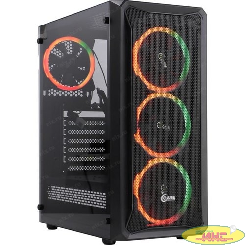 Powercase CMIZB-R4 Корпус Mistral Z4 Mesh RGB, Tempered Glass, 4x 120mm RGB fan, чёрный, ATX  (CMIZB-R4)