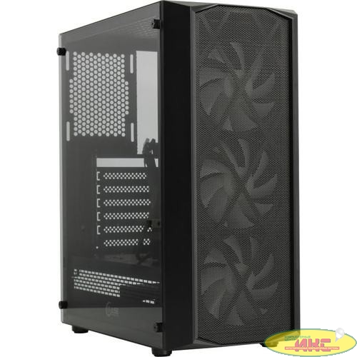 Powercase CMRMX-L3 Корпус Rhombus X3 Mesh LED, Tempered Glass, 3x 120mm 5-color fan, чёрный, ATX  (CMRMX-L3)