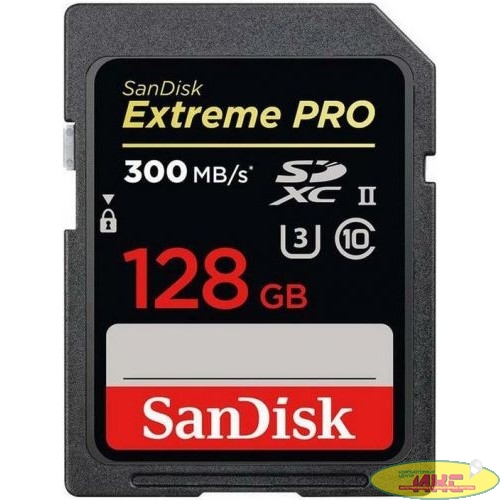 Флеш карта SD 128GB SanDisk SDXC Class 10 V90 UHS-II U3 Extreme Pro, 300MB/s