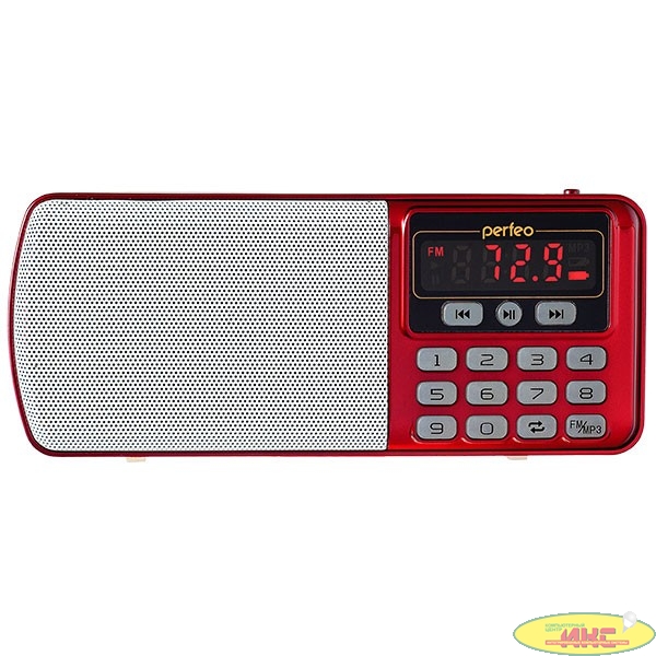 Perfeo радиоприемник цифровой ЕГЕРЬ FM+ 70-108МГц/ MP3/ питание USB или BL5C/ красный (i120-RED)	