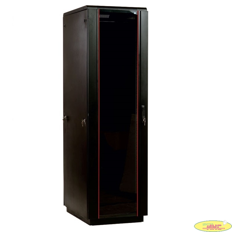 ЦМО! Шкаф телеком. напольный 42U (600x1000) дверь стекло, цвет черный(ШТК-М-42.6.10-1ААА-9005) (3  коробки)