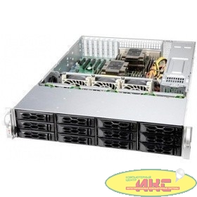 Supermicro server chassis CSE-LA26E1C4-R609LP, 2U, 12x 3.5" (tool-less) or 2.5" (screw) hot-swap, 12-port 2U SAS3 12Gbps, 600W RPSU