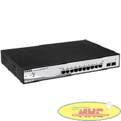 D-Link DGS-1210-10P/ME/A1A Управляемый коммутатор 2 уровня с 8 портами 10/100/1000Base-T с поддержкой PoE и 2 портами 1000Base-X SFP