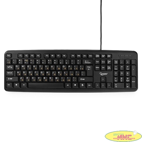 Keyboard Gembird KB-8320UXL-BL, черный, USB, кабель 2 м., 104 клавиши