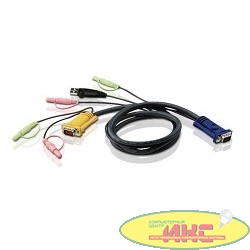 ATEN 2L-5305U КВМ-кабель USB для соединения с ПК HDB USB и аудио CABLE HD15M/MD6M/MD6M/SP/SP-SP 5M