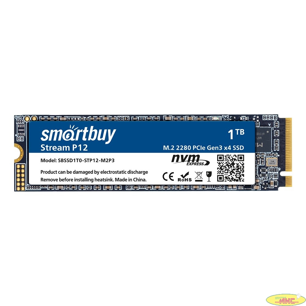 Smartbuy M.2 SSD 1Tb Stream P12 SBSSD1T0-STP12-M2P3 NVMe PCIe3 