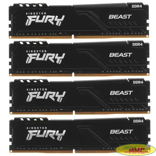 Kingston DRAM 64GB 3200MHz DDR4 CL16 DIMM (Kit of 4) FURY Beast Black EAN: 740617319835