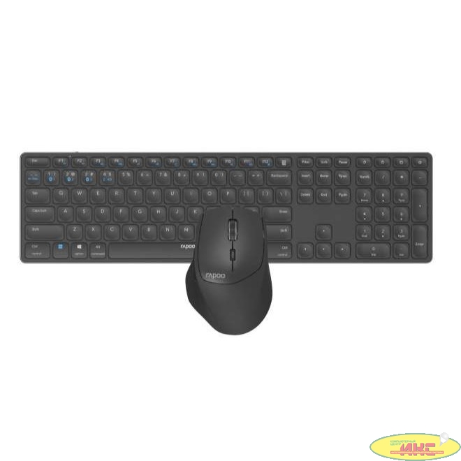 Клавиатура + мышь Rapoo 9800M DARK GREY клав:серый мышь:серый USB беспроводная Bluetooth/Радио slim [14523]