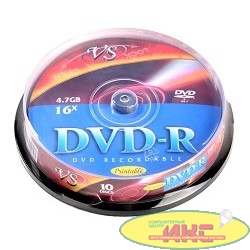  DVD-R Диски VS 4.7Gb, 16x, Сake Box 10шт.