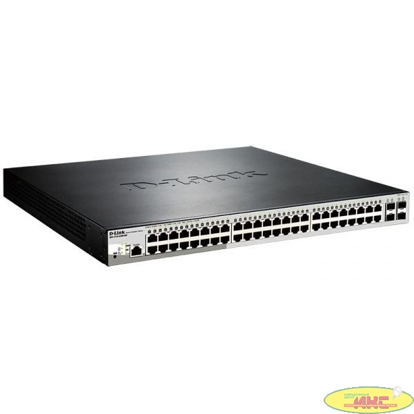 D-Link DGS-1210-52MP/ME/B2A PROJ Управляемый коммутатор 2 уровня с 48 портами 10/100/1000Base-T с поддержкой PoE и 4 портами 1000Base-X SFP