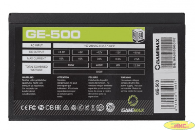 GameMax Блок питания ATX 500W GE-500