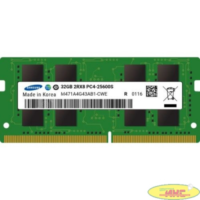 Память DDR4 32Gb 3200MHz Samsung M471A4G43AB1-CWE OEM PC4-25600 CL19 SO-DIMM 260-pin 1.2В original single rank