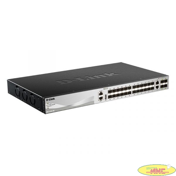 D-Link DGS-3130-30S/B1A PROJ Управляемый стекируемый1 коммутатор 3 уровня с 24 портами 1000Base-X SFP, 2 портами 10GBase-T и 4 портами 10GBase-X SFP+