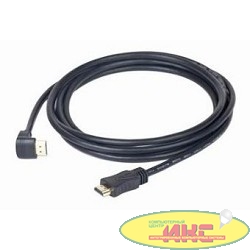 Кабель HDMI Gembird, 3.0м, v1.4, 19M/19M, угл. раз.,черный, позол.раз., экран, пакет [CC-HDMI490-10]