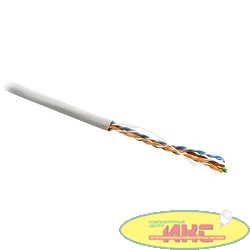 Hyperline UUTP4-C5E-S24-IN-PVC-GY-305 (305 м) Кабель витая пара, неэкранированная U/­UTP, категория 5e, 4 пары (24 AWG), одножильный (solid), PVC, -20°C – +75°C, серый - гарантия: 15 лет компонентная