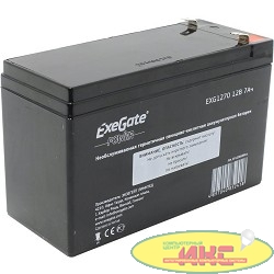 Exegate EP129858RUS Аккумуляторная батарея  Exegate EG7-12 / EXG1270, 12В 7Ач, клеммы F2 (универсальные)
