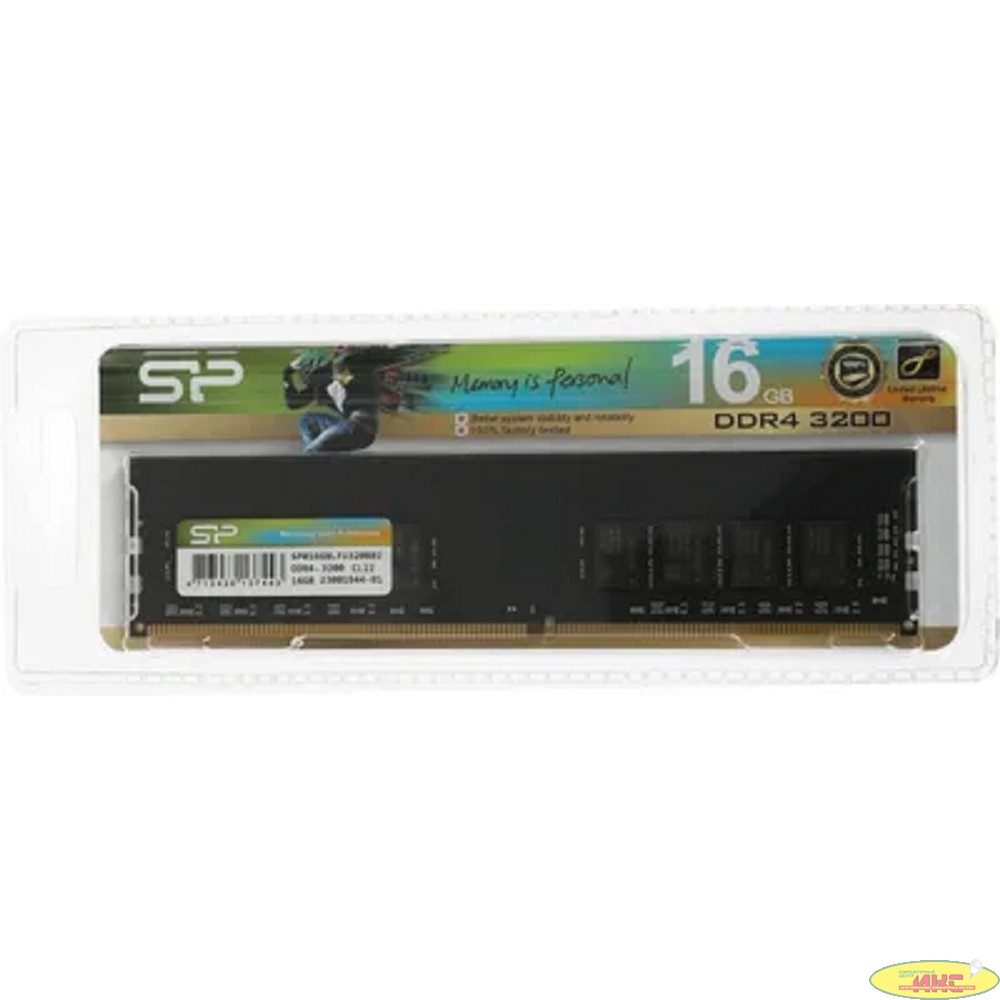 Silicon Power DDR4 DIMM 16GB SP016GBLFU320B02  PC4-25600, 3200MHz OEM/RTL