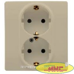 Legrand 672333 Розетка 2 x 2К+З со шторками - немецкий стандарт - автоматические зажимы - 16 А - 250 В~ - Etika - слоновая кость