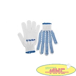 Перчатки ЗУБР трикотажные, 10 класс, х/б, с защитой от скольжения, L-XL, 10пар [11390-K10]