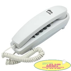RITMIX RT-005 white {проводной телефон, повторный набор номера, настенная установка, кнопка выключения микрофона, регулятор громкости звонка}