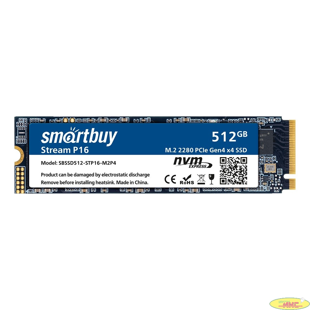 Smartbuy M.2 SSD 512Gb Stream P16 SBSSD512-STP16-M2P4 NVMe PCIe4