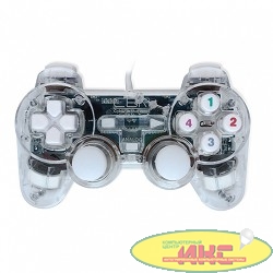 CBR CBG 915 {Игровой манипулятор для PC, проводной, 2 вибро мотора, подстветка, прозрачный, USB}