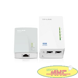 TP-Link TL-WPA4220KIT Комплект адаптеров Powerline стандарта AV500 с функцией усилителя беспроводного сигнала до 300 Мбит/с