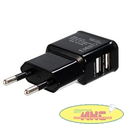 Orient  Зарядное устройство USB от эл.сети  PU-2402, DC 5V, 2100mA, 2 выхода (iPad,Galaxy), черный 