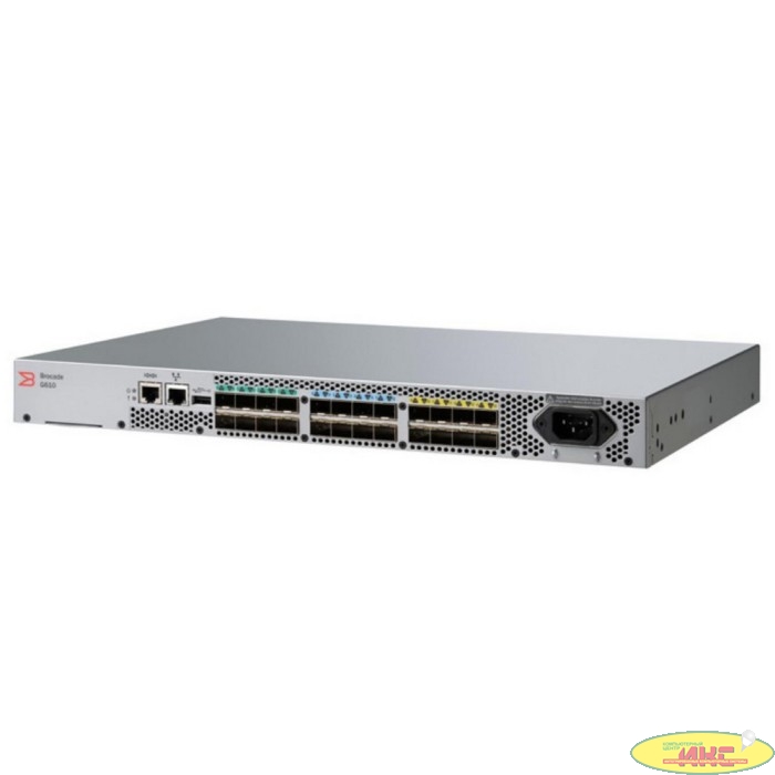 BR-G610-8-16G-0 Brocade G610 24-port FC Switch, 8 Active Ports with 16 Gbps SWL SFP+, PS, rails 