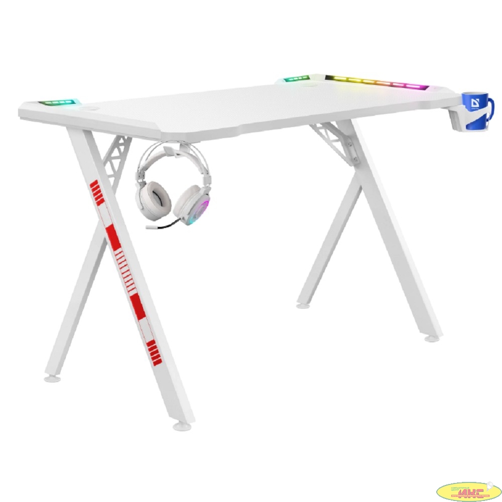 Игровой компьютерный стол Infinity RGB,подвес круж+гарн.,бел,120 DEFENDER