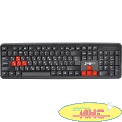 Exegate EX264080RUS Клавиатура Exegate LY-403, <USB, черная, 105кл, Enter большой, 8 красных клавиш> Color box