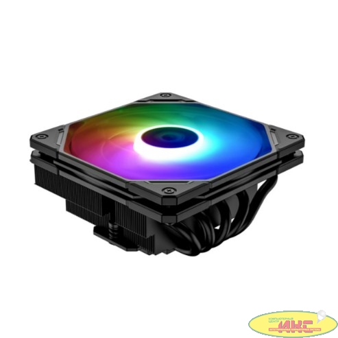 Cooler ID-Cooling IS-55 ARGB Black LGA1700/1200/115X/AM5/AM4 высота 55mm (27шт/кор, TDP 125W, PWM, 5 тепл.трубок + медная база, ARGB FAN 120mm, черный) BOX