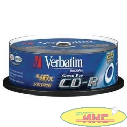 43352 Диски CD-R Verbatim 25 шт. 52-x 700Mb, Cristal AZO, Cake Box 