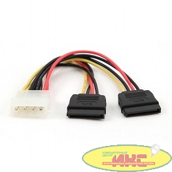 Cablexpert Кабель питания SATA CC-SATA-PSY-0.3M, 30см, molex 4pin/2x sata15pin, на 2 устр., пакет