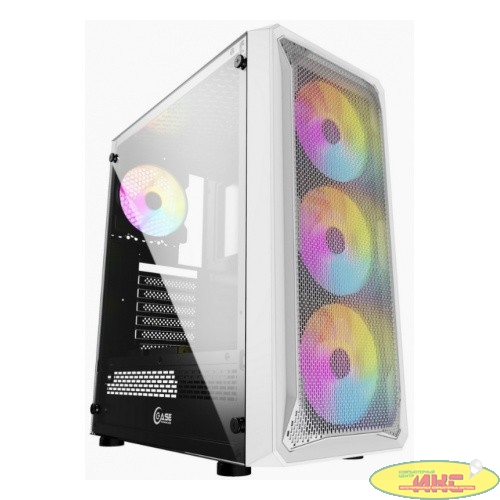 Powercase CMIZW-L4 Корпус Mistral Z4 White, Tempered Glass, Mesh, 4x 120mm 5-color LED fan, белый, ATX  (CMIZW-L4)