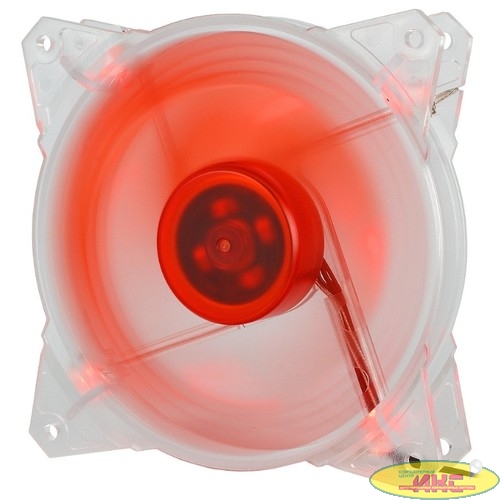 CROWN Вентилятор для компьютерного корпуса CMCF-12025S-1210 (120*120*25мм;Красный 4LED;1500 об/мин;35CFM;20Дб;Подшипник скольжения;3pin+MOLEX(папа-мама) 40+10см)