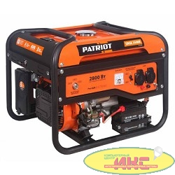 Генератор бензиновый PATRIOT Max Power SRGE 3500E [474103150] { Двигатель: 4т, OHV, АИ-92, 210 сс, 7 л.с; Напряжение: 1ф, 220В, 50Гц, AVR; Мощность ном/макс: 2.5/2.8 кВт}