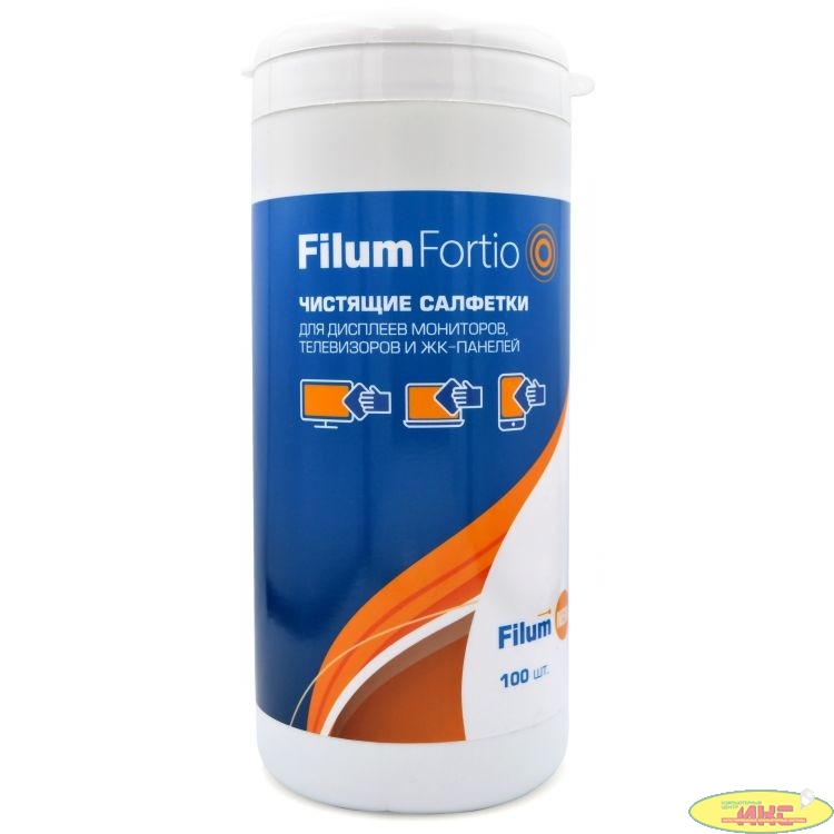 Filum Fortio Салфетки для дисплеев мониторов, телевизоров и ЖК-планшетов, 100 шт (CLN100-ICD)