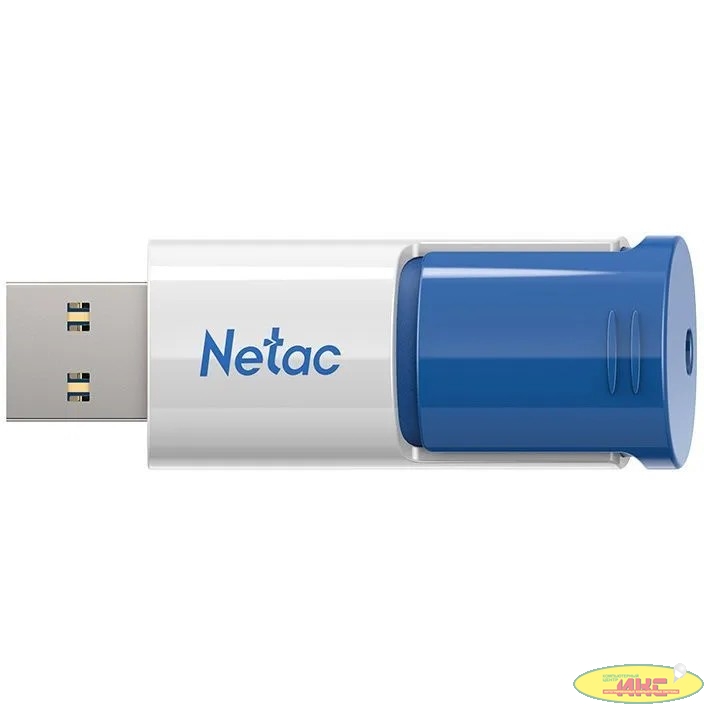 Флеш Диск Netac U182 Blue 512Gb <NT03U182N-512G-30BL>, USB3.0, сдвижной корпус, пластиковая бело-синяя