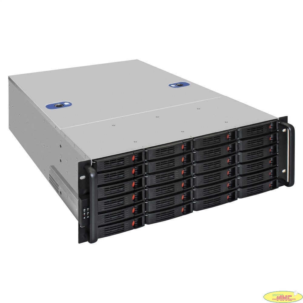 Exegate EX292260RUS Серверный корпус ExeGate Pro 4U660-HS24 <RM 19", высота 4U, глубина 660, без БП, 24xHotSwap, USB>