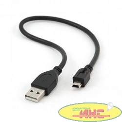 Gembird CCP-USB2-AM5P-1 USB 2.0 кабель PRO для соед. 0,3м AM/miniBM  позол.конт., черный 