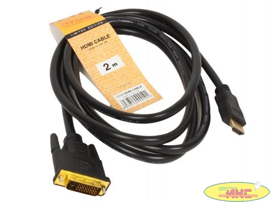 TV-COM Кабель (LCG135F-2M) HDMI to DVI-D (19M -25M) 2м, 2 фильтра 