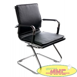 Бюрократ CH-993-Low-V/Black  (Кресло, низкая спинка ,черный, искусственная кожа, полозья хром)